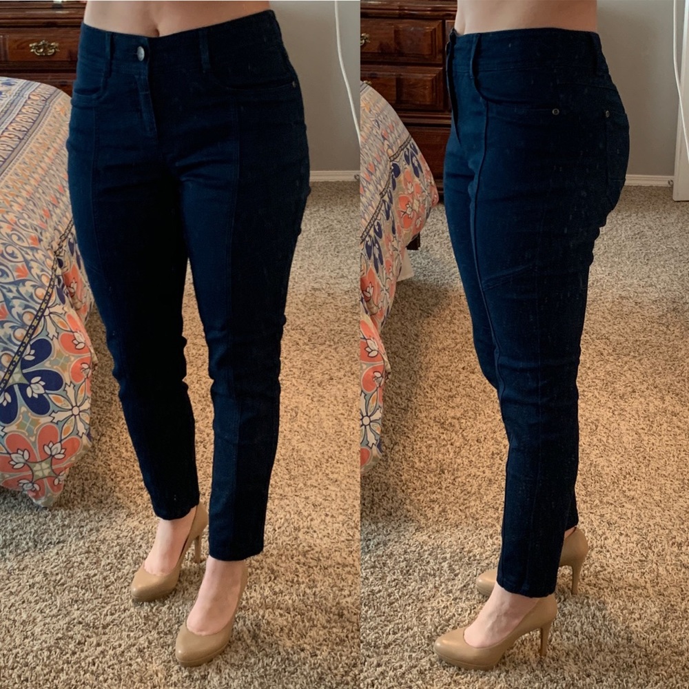 Skinny Twill Moto Pant, Navy